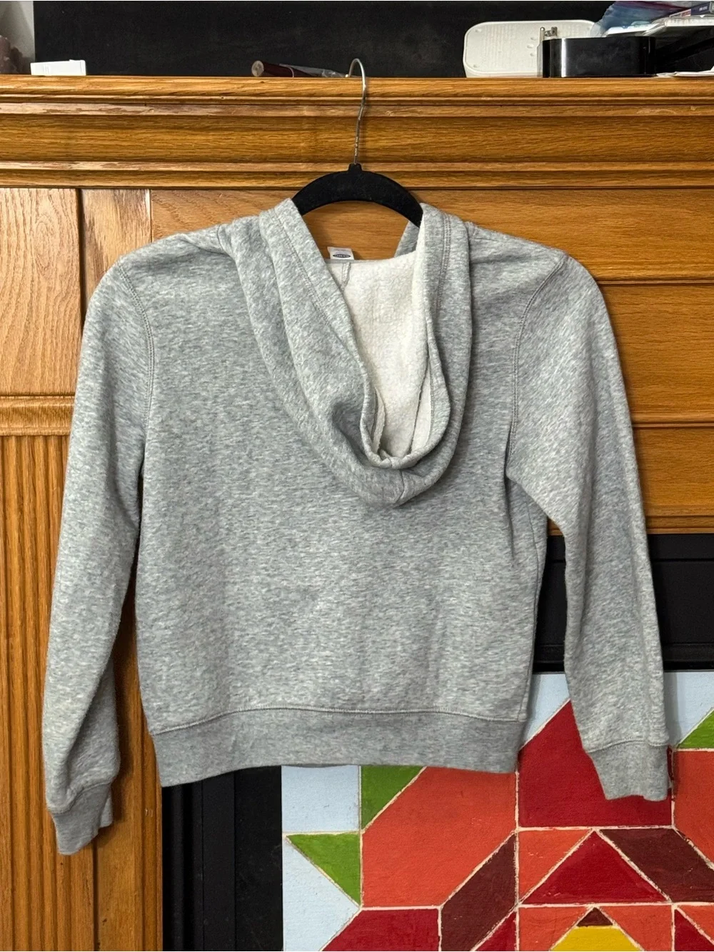 Old Navy Heather Gray Zip Front Kids Hoodie Jacket size L 10-12